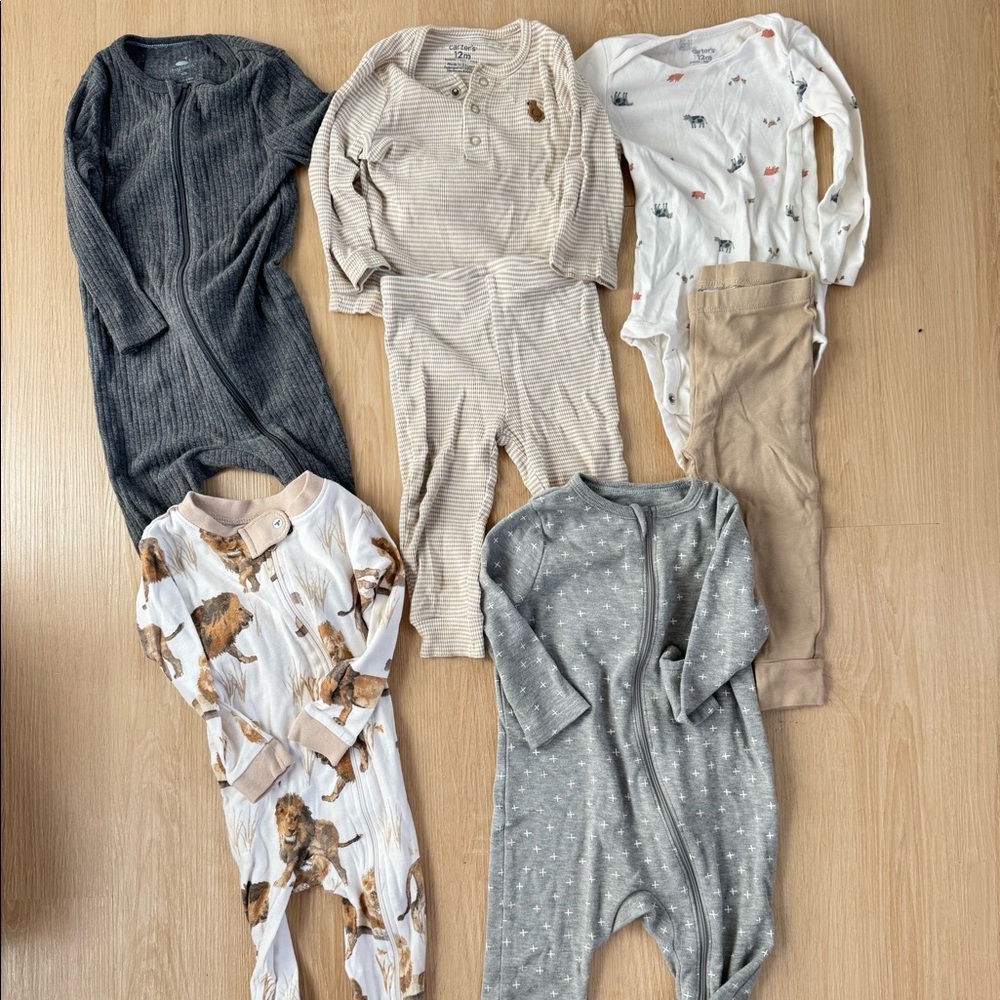 12m - boy footie pajamas bundle